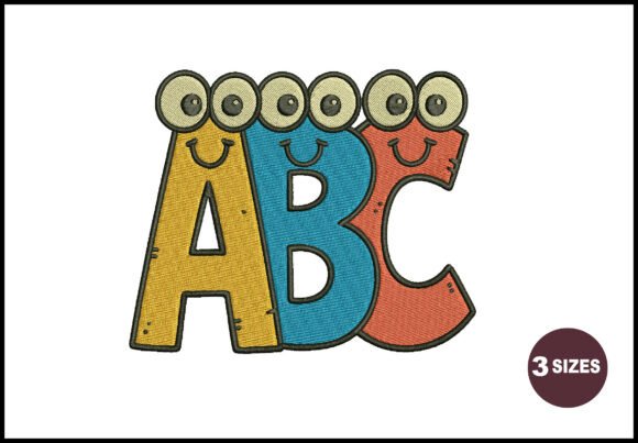 Cute ABC Letter Embroidery Design