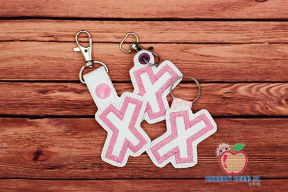 Letter X ITH Keyfob Design