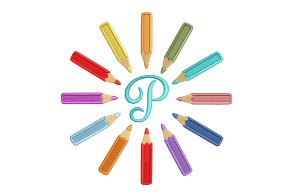Monogram Pencils Embroidery Design