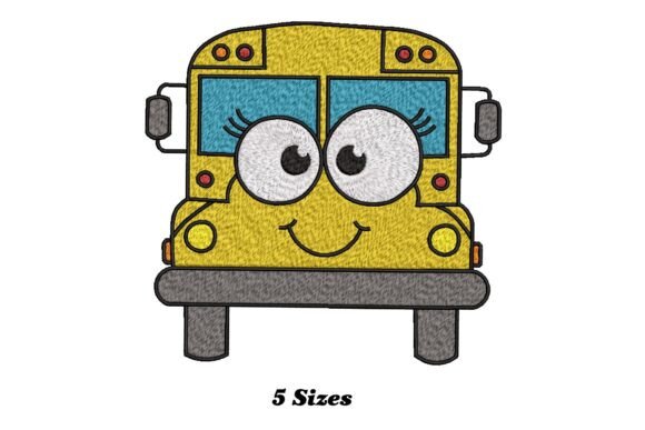 Yellow School Bus Embroidery Design